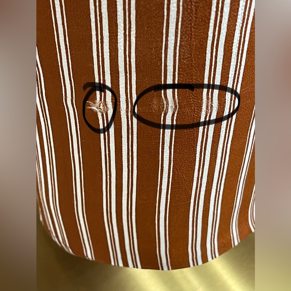 Faithfull The Brand x Anthropologie Copper Brown Stripe Maxi Dress Sz Medium (6) - Picture 11 of 11